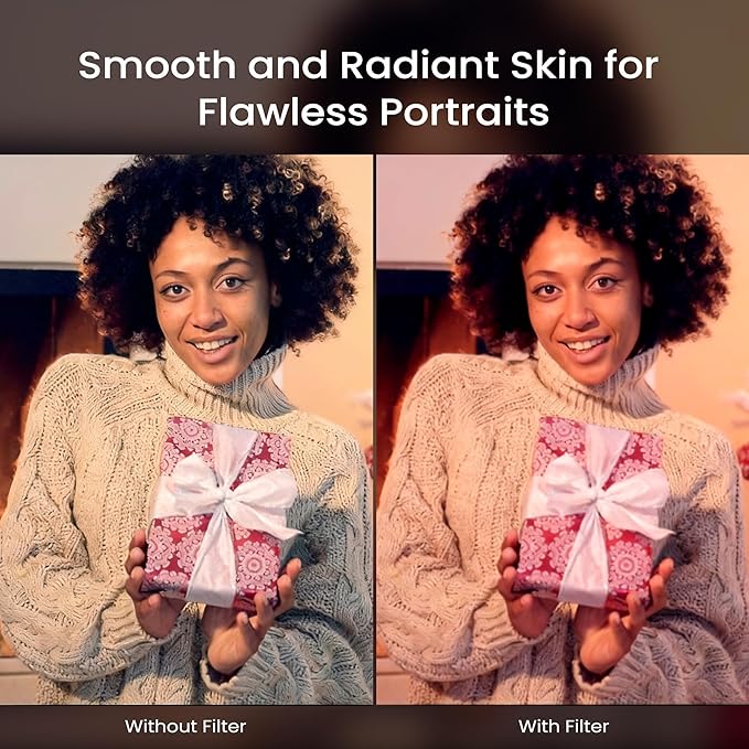 Walking Way Rose Glow Soft Filter 72MM - Coated Nostalgia Camera Lens Filter for Portraits & Golden Hour, Creates Subtle Pink Hues & Dreamy Soft Focus