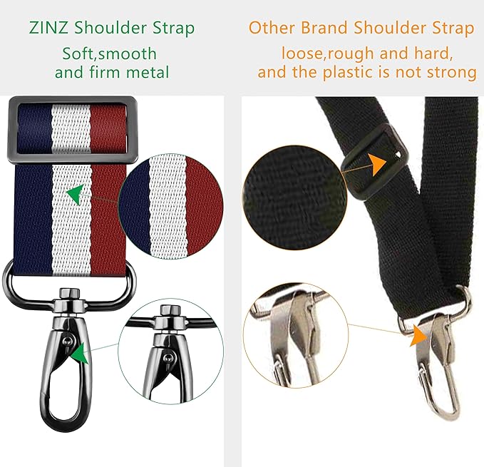 ZINZ Shoulder Strap 58" Ultra-Thick Fixed Padded and Adjustable Buckles Crossbody Strap for Briefcase Laptop Bag Luggage