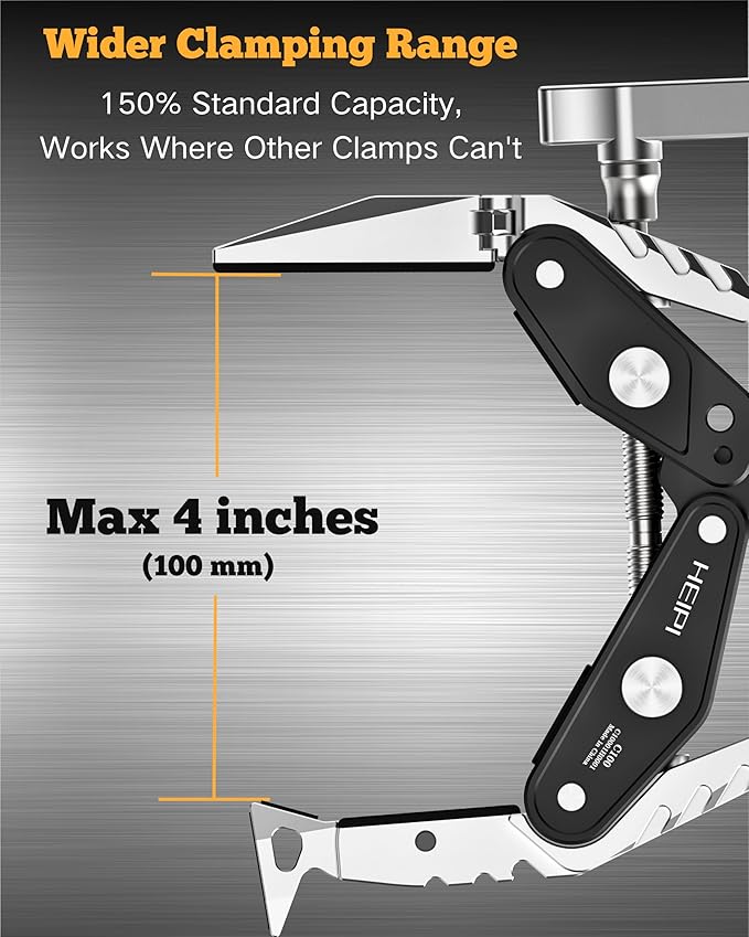 HEIPI Super Clamp Camera Mount Holder - Sabertooth C100 with 360° Ballhead Magic Arm MA175 and Phone Clip PC01 for Tripod Accessories, Round Tube, Flat Surface