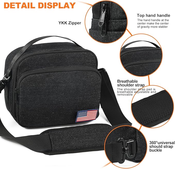 TULLIO Besnfoto Camera Bag Small Purse Crossbody Camera Shoulder Case Waterproof Canvas Cute Compact Photography Bag for Mirrorless DSLR SLR