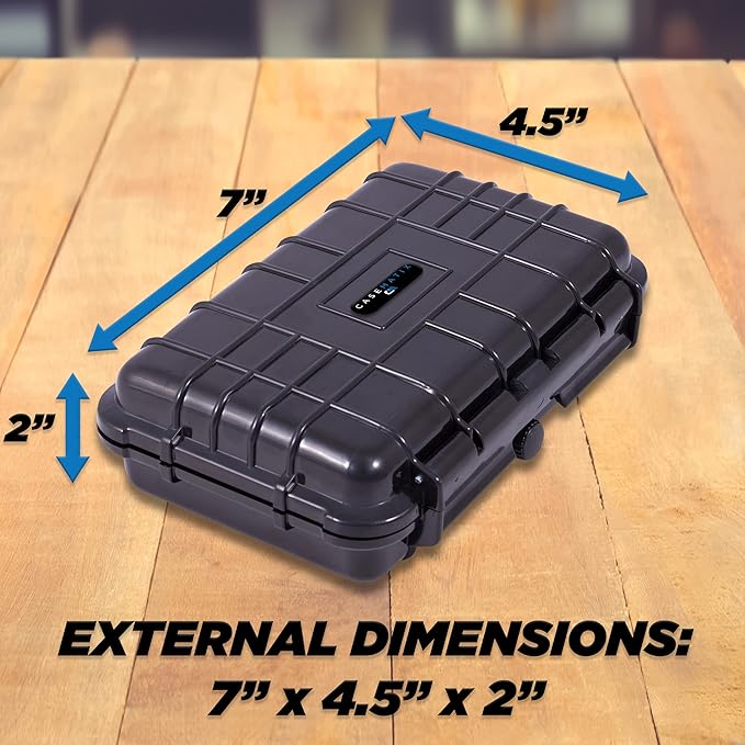 CASEMATIX Hard Shell 35mm Film Case - 7" Waterproof & Lightproof Holder for up to 12 x 35mm or 8 x 120 Film Rolls, Travel Container