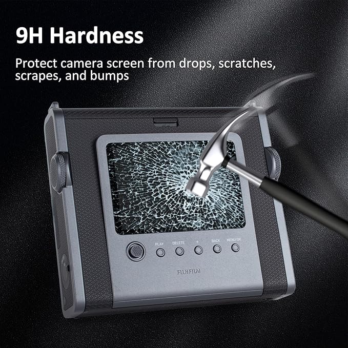 kinokoo Screen Protector for Fuji Instax WIDE EVO Camera, 0.25mm 9H Hardness Crystal Clear Tempered Glass Film for Instax WIDE EVO with Soft PET Lens Film - Anti- Scratch & Bubble-free (3+3 Packs)
