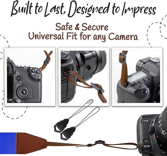 Art Tribute Camera Strap for All DSLR and Mirrorless Cameras. Add Your Name Or Initials Make It a Personalized Gift