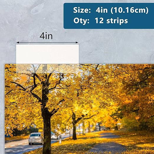 Lineco See-Thru Polyester Mounting Strips, Hingeless Mount Artwork to Mats, Sturdy for Prints, Documents, Photos, Paper and More. 4 inches, Pack of 12