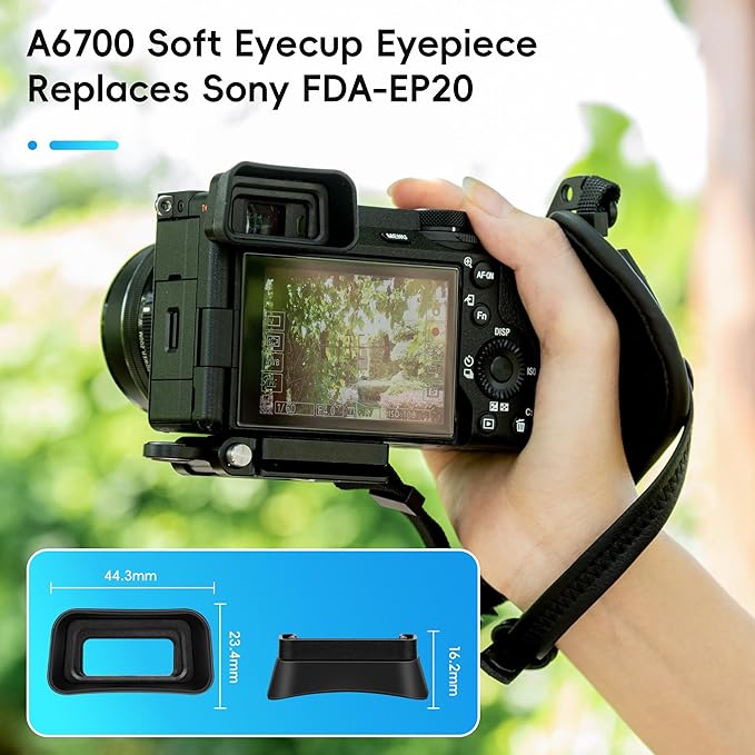 A6700 Eyecup Eyepiece, Soft Silicon Extended Camera Eye Cup Viewfinder Special Designed for Sony A6700 Alpha APS-C Mirrorless Camera Replaces Sony FDA-EP20 (Not Affect The Use of A6700 Camera Screen)
