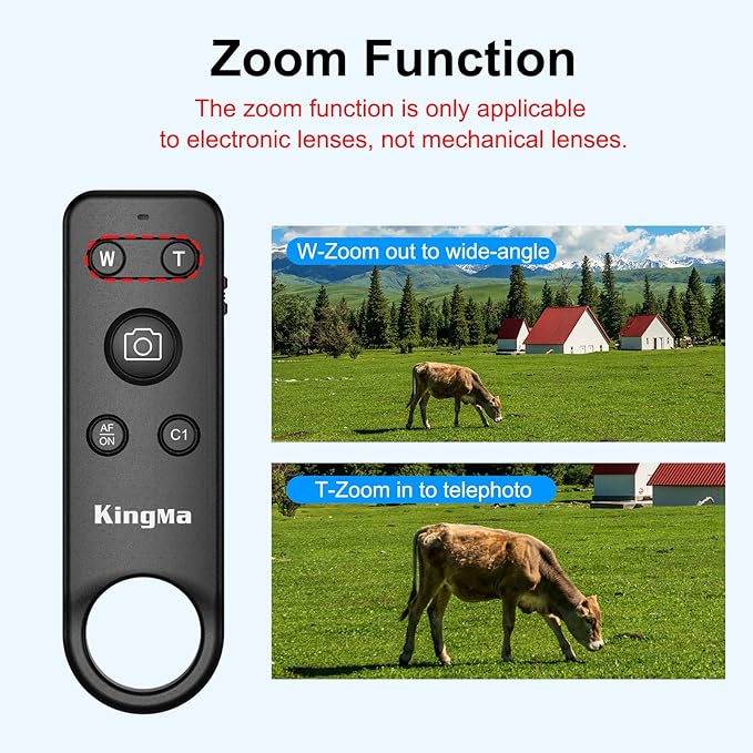 Wireless Camera Remote Control with Bluetooth 5.0 for Canon EOS /R5/R8/R50&Sony ZV-E10/E1&Nikon Z50/Z6/Z30,15m(49ft) Long Range Shooting with Zoom Function,Situable for Group Photos, Vlogging&Travel