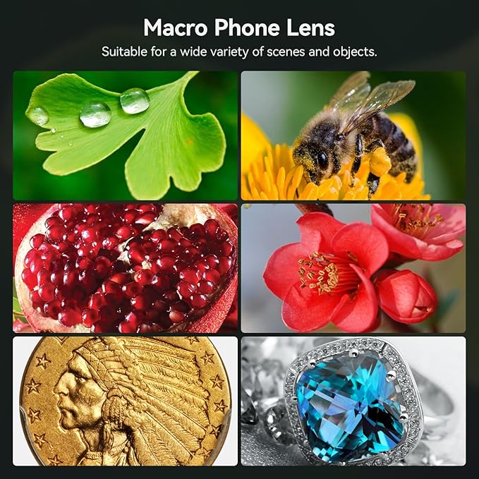 APEXEL Professional Macro Photography Lens for Smartphone, Macro Lenses for iPhone, Samsung, Galaxy, Oneplus, Android Phone(Fits for Almost All Phone), Cell Phone Lens Attachment for iPhone