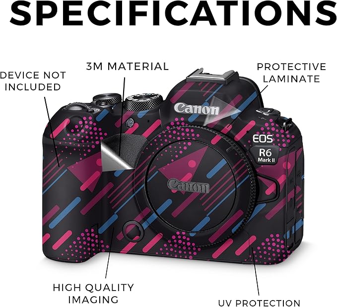 Camera Skin Compatible with Canon EOS R6 Mark II Camera (2022) - Magenta Rain - Premium 3M Vinyl Protective Wrap Decal Cover - Easy to Apply | Crafted in The USA by MightySkins