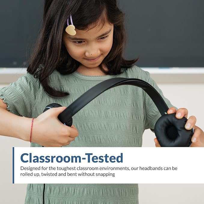 Cyber Acoustics USB-C Stereo Headset (AC-5014-80) – Durable, Crisp, and Clear Communication in Classrooms and at Home; in-Line Controls for Volume and Mic Mute - 80 Pack