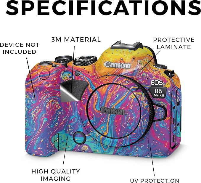 Camera Skin Compatible with Canon EOS R6 Mark II Camera (2022) - Paint Currents - Premium 3M Vinyl Protective Wrap Decal Cover - Easy to Apply | Crafted in The USA by MightySkins