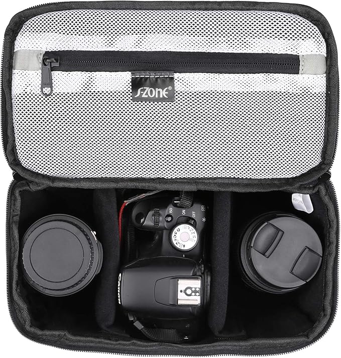 S-ZONE Padded Folding Camera Bag for DSLR SLR Camera TLR Sony Canon Nikon or Flash