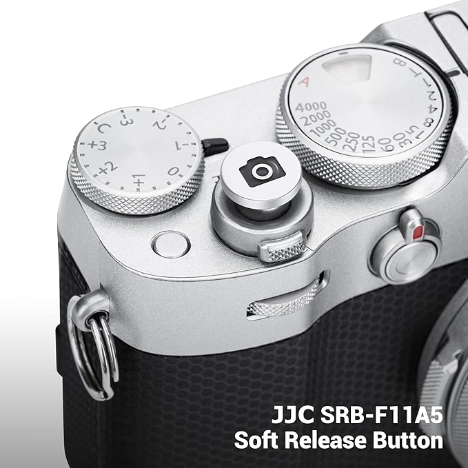 JJC Camera Soft Release Button, Shutter Button with Camera Pattern for Fuji Fujifilm X-M5 X-T5 X-T50 X-T30 III II X-PRO3 X00VI X100V X-E5 X-E4 X Half Leica Q3 M10 M9 Sony RX10 IV RX10 III Nikon Zf Df
