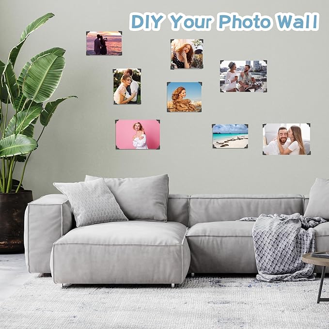240 Pcs Black Photo Corners, Self Adhesive Photo Corners for Scrapbooking, Photo Mounting Corners, Picture Corner for DIY Craft Photo Album Journal Diary, 10 Sheets