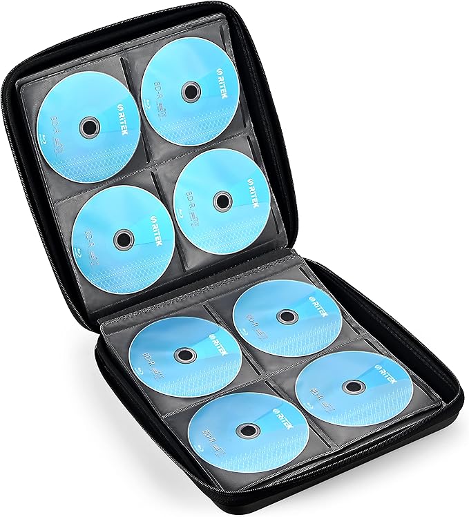 DVD Case, EVA CD Case Holder Storage Organizer Portable Protective DVD Wallet Holder for Car