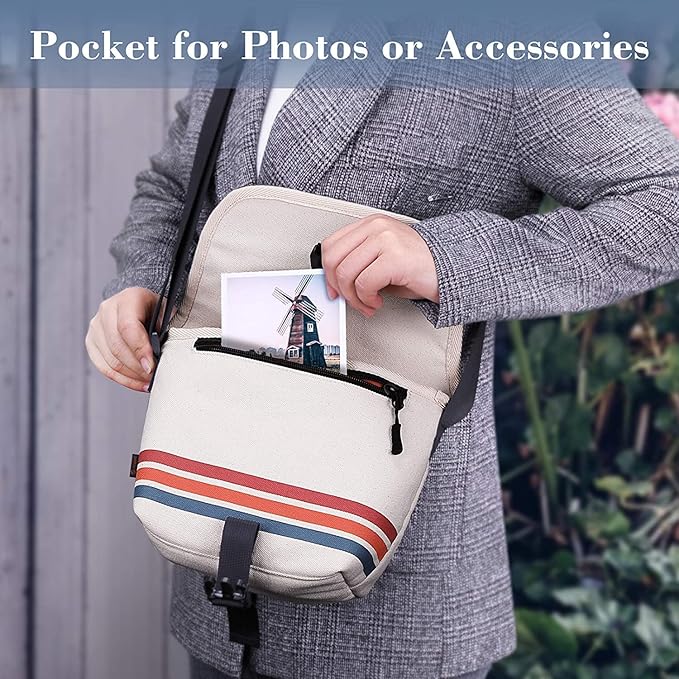 FINTIE Crossbody Camera Bag Compatible with Polaroid Now+ Generation 3rd/2nd/1st I-Type, Polaroid Flip, OneStep 2 VF, I-2 Instant Film Camera Travel Sling Case with Adjustable Strap