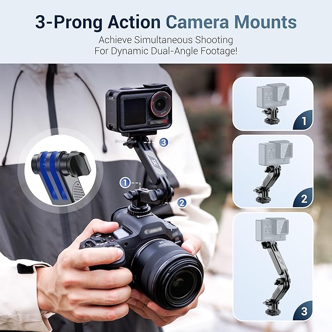 JJC Magnetic Phone Tripod Mount Adapter for Magsafe iPhone 17 16 15 14, Magnet Cold Shoe Phone Holder with 1/4"-20 Screw Hole for DSLR Camera, Gopro Go Pro Hero DJI Osmo Action Photography Accessories
