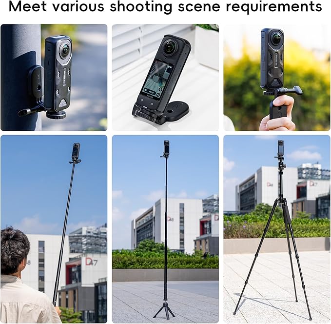 Strong Magnetic Mount Stand for Insta360 X5 X4 OSMO 360,Detachable Magnetic Camera Mount for Insta360 X5 X4 X3 GO Osmo 360 Pocket3 Action 5Pro Hero13 & More,Compact Magnet Steering Holder Bracket Base