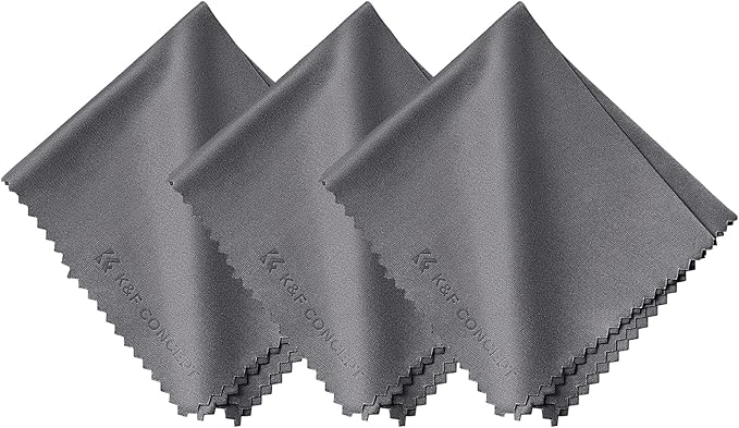 K&F CONCEPT 3 Pack Microfiber Cleaning Cloth（15x18cm）, Washable Lens Cleaning Cloth for Cleaning Camera Lenses, Glasses, Screens, Cameras, Eyeglasses, LCD TV Screens, Tablets