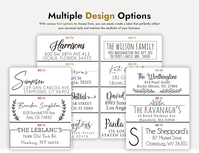 Personalized Address Labels, 250 Rolls, 2.6"L x .75"H - White Matte Finish - Made in USA