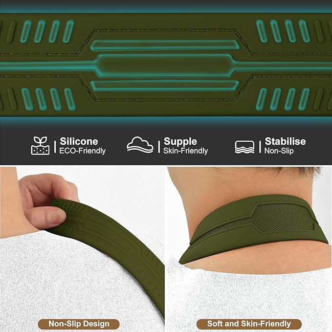 Neck Strap Silicone Camera Straps - Padded Camera Strap, 1.5" Wide Adjustable Nylon Shoulder Strap - Compatible with Canon, Nikon, Sony, and More DSLR and Mirrorless (Army Green)