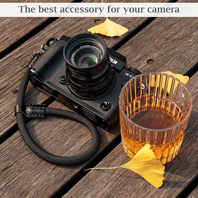 VOVMOEYA Rope Camera Wrist Strap,Camera Hand Strap Compatible with A6400 A6000 A7 IV,for Fujifilm X100V for Nikon Zf Z30 for Canon EOS R6 R7 R8 R10 Camera Wrist Straps for dslr - Black