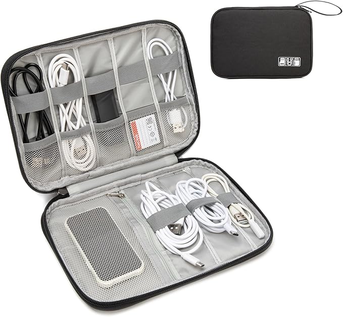 Electronics Organizer Travel Case,Travel Cable Organizer Pouch - Portable Storage Bag for Cord, Charger, Phone, Earphone, Electronic Accessories for Travel & Daily Use