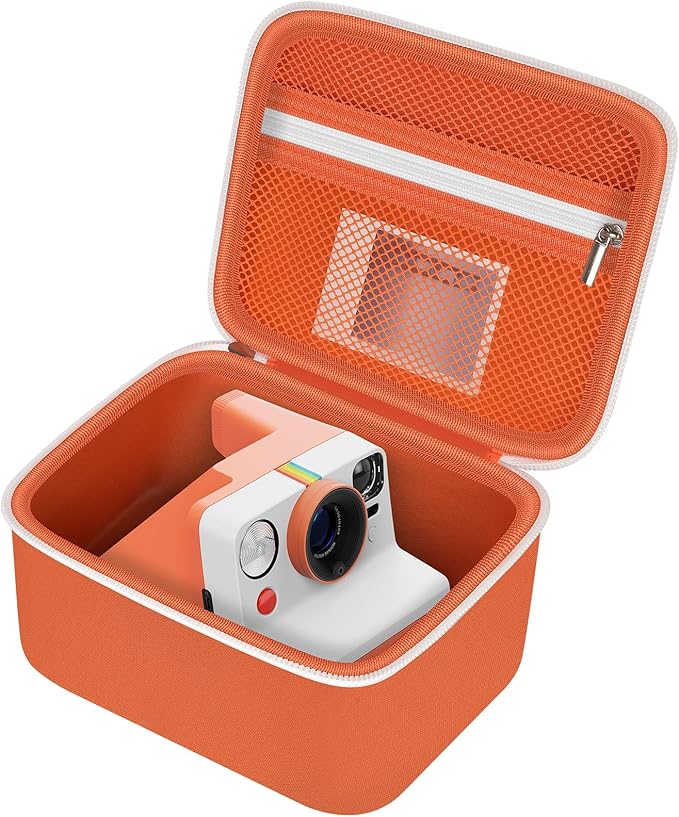 Portable Carrying Case Compatible with Polaroid Now 2nd/ for 3rd Generation I-Type Instant Camera/for Now/for Now+/ for OneStep 2 VF/for OneStep+ Instant Film with Mesh Pocket - Orange