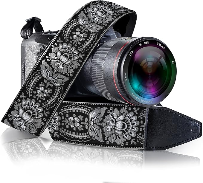 Art Tribute Camera Strap for All DSLR and Mirrorless Cameras. Add Your Name Or Initials Make It a Personalized Gift