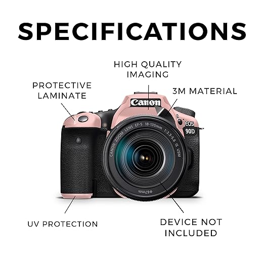Camera Skin Compatible with Canon EOS 90D Camera (2019) - Solid Blush - Premium 3M Vinyl Protective Wrap Decal Cover - Easy to Apply | Crafted in The USA by MightySkins