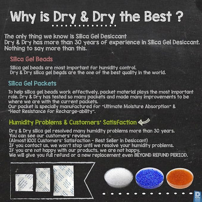 "Dry & Dry" [5.5 LBS] Premium Orange Indicating Silica Gel Desiccant Beads(Industry Standard 3-5 mm) - Rechargeable