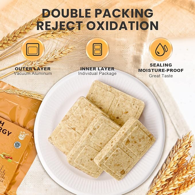 Emergency Food Ration Bars, Peanut Flavor Survival Tabs Supply for Outdoor Camping Emergency Snowstorm Earthquake Disaster Preparedness Kit With Long Self Life 12 Count