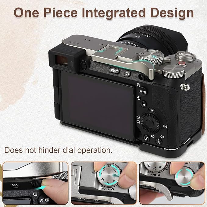 Haoge Metal Thumb Up Grip for Sony A7CII,a7CR,Camera Accessories Silver Hot Shoe Rest Hand THB-S7CR-S
