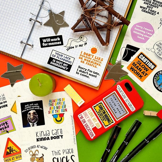 BulbaCraft 100Pcs Funny Work Stickers for Adults, Stickers for Adults Work, Adulting Decals Work, Coworker Laptop Decals, Gifts for Women & Men