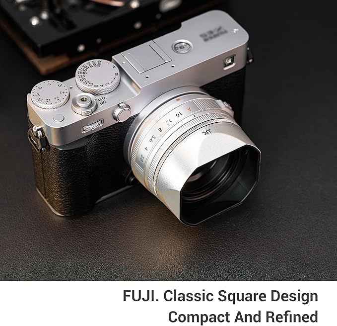 JJC Magnetic Lens Hood Shade for Fujifilm XF 23mm f2.8 R WR Lens on X-E5 XE5 Mirrorless Camera, for Fuji XF 27mm f2.8 R WR, XF27mm f/2.8 Lenses, Not Affect to Use 39mm Filter or Cap, Silver