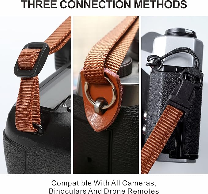 Padwa Lifestyle Matte Gold Camera Strap - 2" Full Grain Leather Ends Camera Straps for Photographers, Vintage Embroidered Cotton Weave Soft Suede Fabric Padded Strap Quick Release fits All Cameras