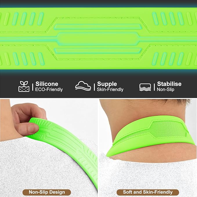 Neck Strap Silicone Camera Straps - Padded Camera Strap, 1.5" Wide Adjustable Nylon Shoulder Strap - Compatible with Canon, Nikon, Sony, and More DSLR and Mirrorless Cameras (Fluorescent Green)