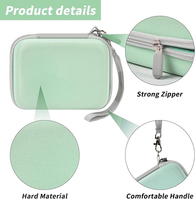 Digital Camera Case for CAMKORY/for Kodak Pixpro/for VAHOIALD/for Sony DSCW800 830/ for Canon PowerShot 180 190. Vlogging Cameras Storage Holder for Accessories (Box Only)-Green