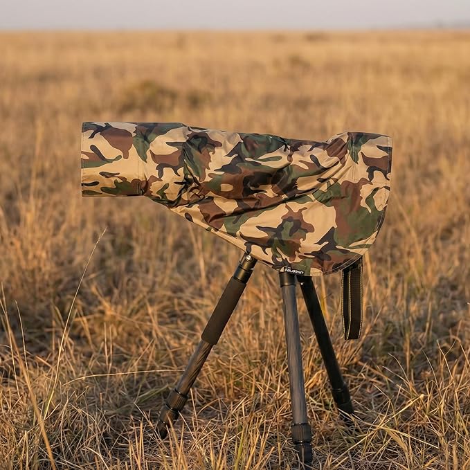 Rolanpro Waterproof Camera Lens Rain Cover Raincoat for Nikon NIKKOR Z 180-600mm f/5.6-6.3 VR # Green Camo