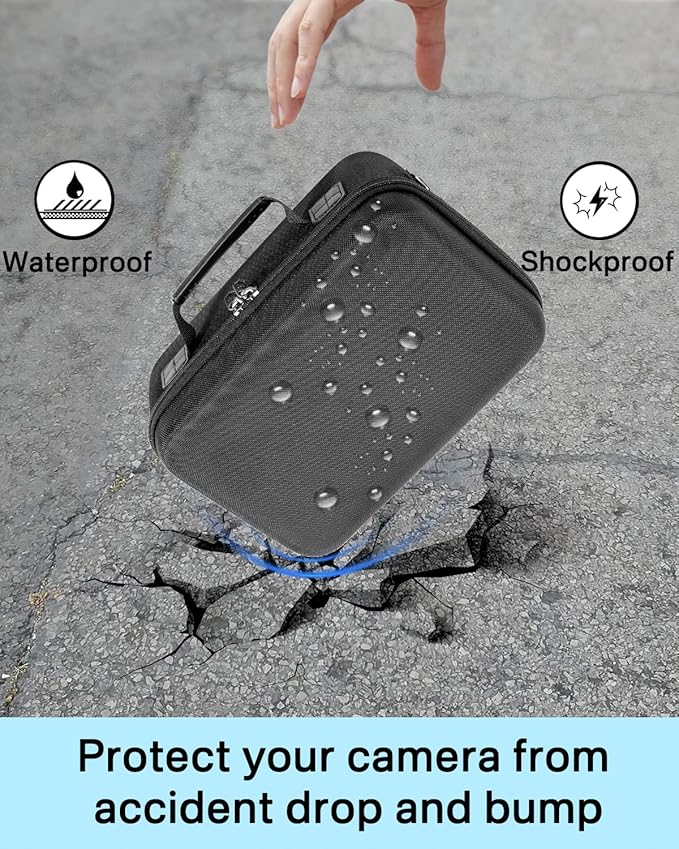 RAIACE Hard Case Compatible with Sony Alpha 7 II III IV/7R V Camera, for Nikon, for Canon, for Pentax and More.Large Capacity With Mesh Pocket for Lens, Charger, Cables, Cards and Accessories.-Black