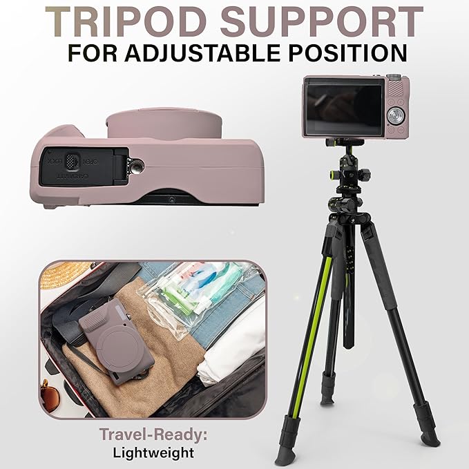 STSEETOP Camera Case Compatible with Canon G7X Mark III - Protective Silicone DSLR Skin Cover, Detachable Cage, Shockproof, Dustproof (Grey Taupe)
