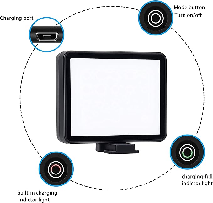 Suptig LED Video Light, Portable Photography Compatible for Gopro Hero 13, Hero 12,11,10,9,8,7,6,5,4,3,3+, DJI OSMO, AKASO, Sony DSLR Canon Camera Gopro Vlogging.