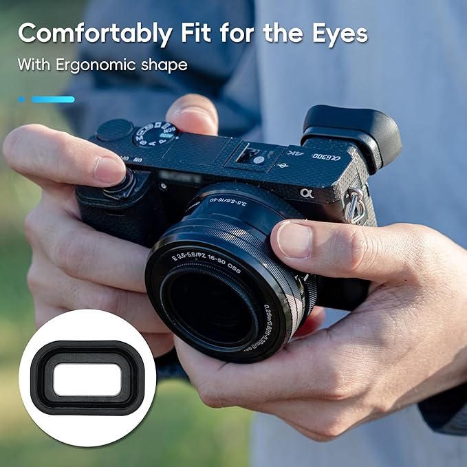 Kiorafoto Soft Silicon Camera Viewfinder Eyecup Eyepiece Eyeshade for Sony A6000 A6100 A6300 Eye Cup Protector Replaces Sony FDA-EP10