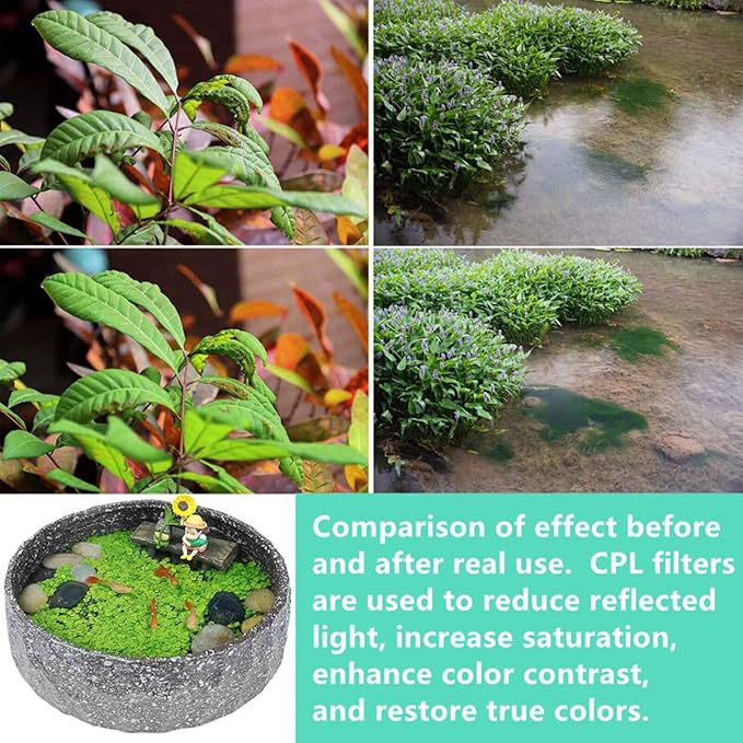 67mm Clip-on Phone CPL Polarizer Filter Lens for Samsung24,23,22 iPhone16,15,14, and Other Smart Phones, Equipped with Detachable Right Angle Shading Board, Applicable to All Mobile Phone Cameras