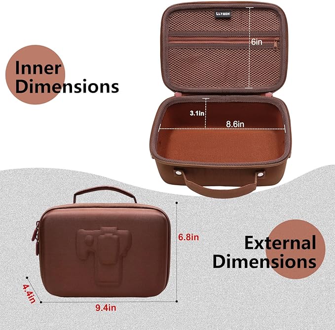 Camera Case Compatible with Canon EOS Rebel T7/R50/R6 Mark II/R100/R50 V/T6/R8/R10/R5 Mark II/RP/R7/5D Mark IV/SL3/R5/T100 DSLR SLR Camera, Len and Tripod with 4 Dividers and Shoulder Strap, Brown
