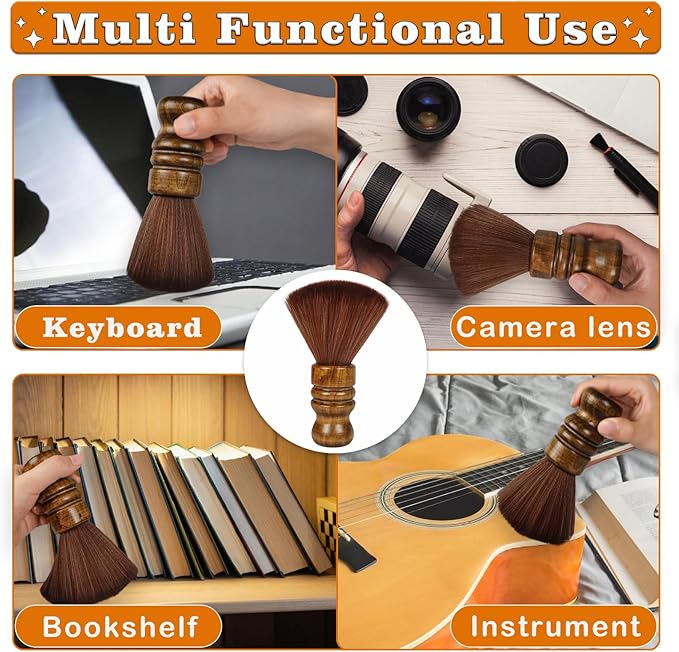 Vinyl Record Cleaner Brush, Anti Static Dust Remover with Fine Fiber Bristles, Wood Record Brush Accessories for Vinyl Albums LP CD Cartridge (Dark Brown)