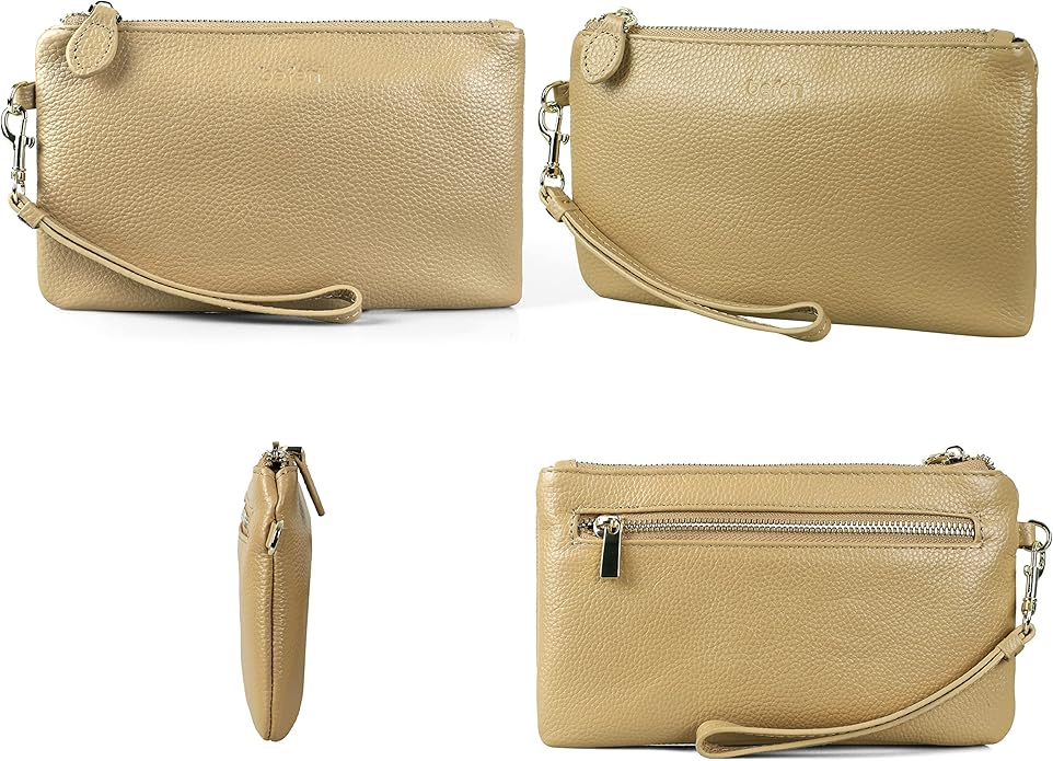 befen Genuine Leather Wristlet Clutch RFID Blocking Bag Cell Phone Wallet Purse Wristlet Wallet Purses and Handbags for Women