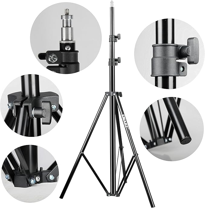 EMART 8.5 Ft Light Stand for Photography, 2 Pack Portable Photo Video Lighting Tripod for Speedlight, Flash, Softbox, Strobe, Camera, Selfie, Photographic Portrait