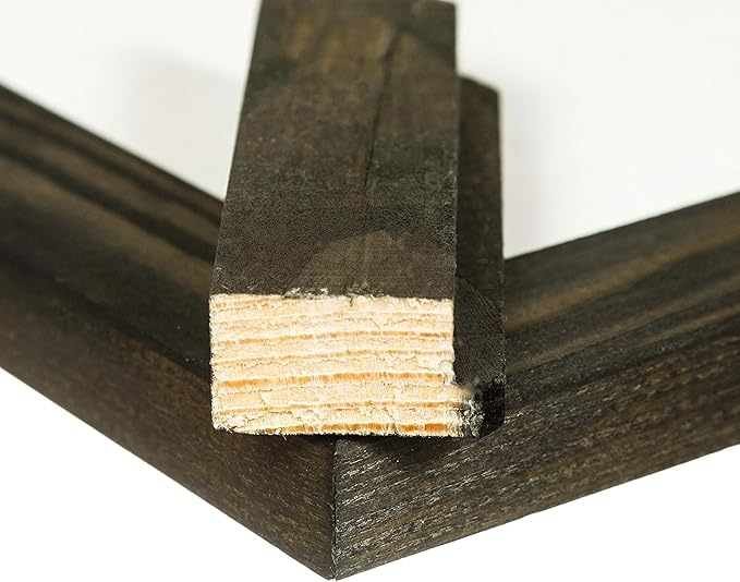 Rustic Wooden Picture Frames 4x6 - Set of 2 - Natural Eco Solid Wood and High Definition Real Glass for Wall Mounting and Tabletop Photo Frame - Black Charcoal