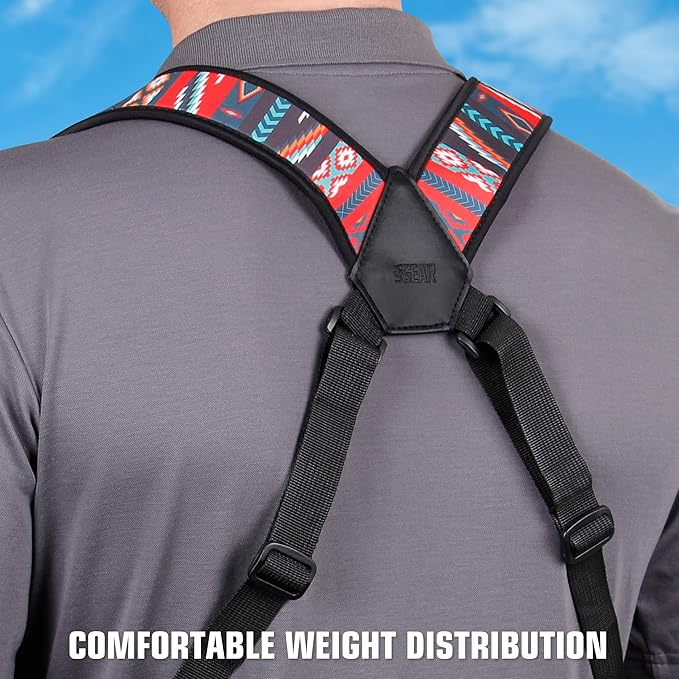 USA Gear DSLR Camera Strap Chest Harness with Quick Release Buckles, Southwest Neoprene Pattern and Accessory Pockets - Compatible with Canon, Nikon, Sony Point and Shoot and Mirrorless Cameras