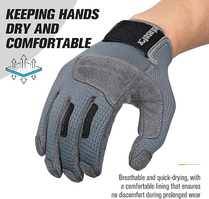 eLusefor Natural Tactile Shooting Glove: Seamless Wrap-Fingers Design, 360° Touchscreen Freedom, Customizable Badge